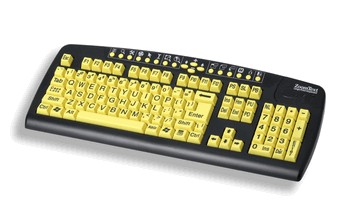 Thumbnail of Large Print Keyboard - ZoomText with black on yellow keys.