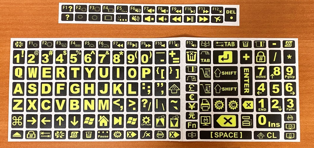Thumbnail of Keyboard Stickers - Florescent Yellow on Black.