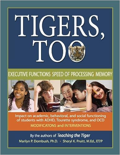 Thumbnail of Tigers, Too: Executive Functions/Speed of Processing/Memory: Impact on Academic, Behavioral, and Social Functioning of Students w/ ADHD, Tourette syndrome, and OCD - Public School Use.