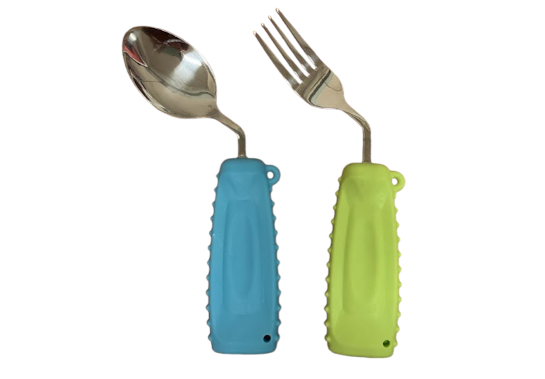 Thumbnail of Adaptive Utensils- Angled Spoon and Fork.