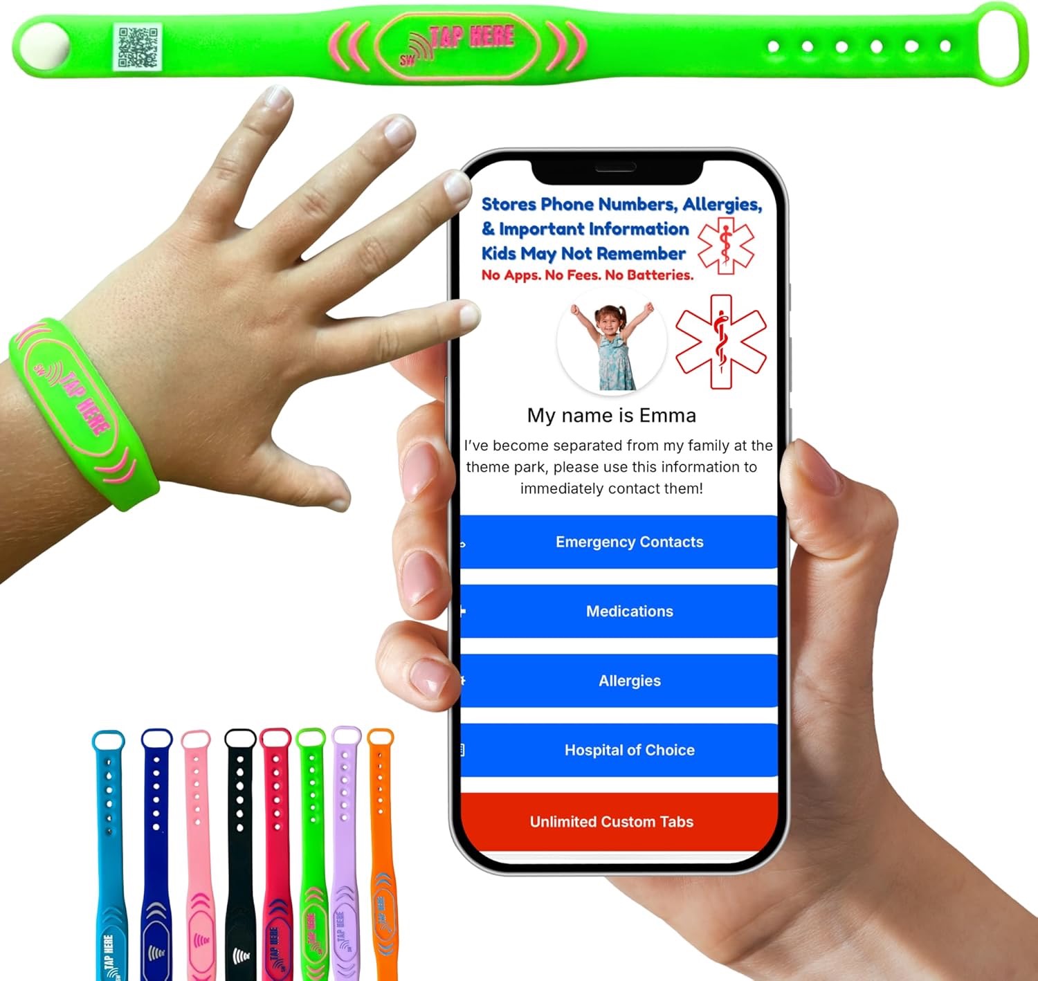 Thumbnail of GREEN Digital ID Bracelet - Kids.