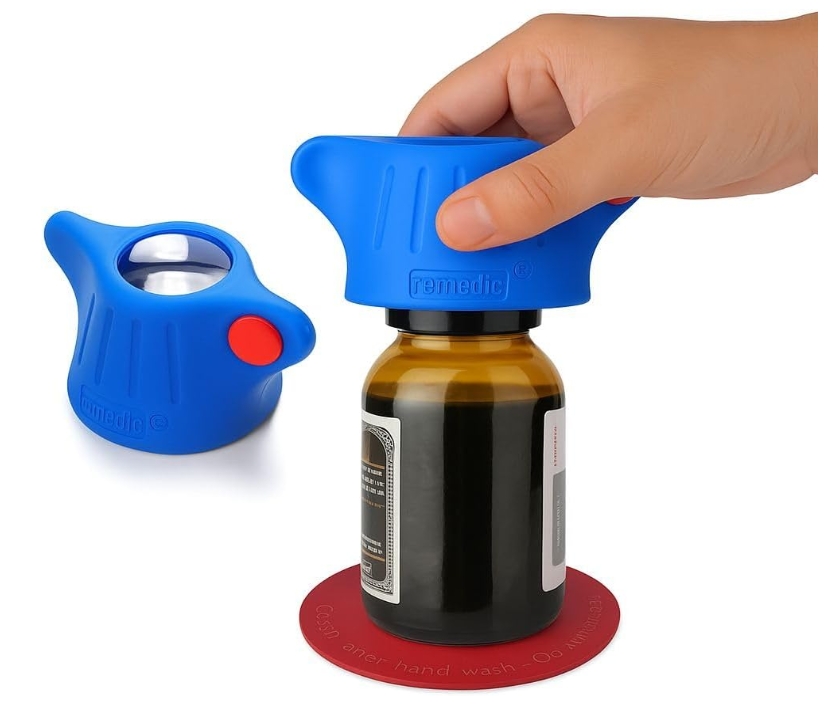 Thumbnail of One-Hand Pill Bottle Opener with magnifier.