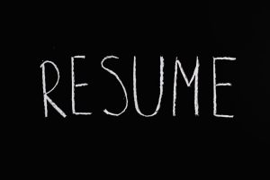 Word Resume written in chalk on a chalkboard